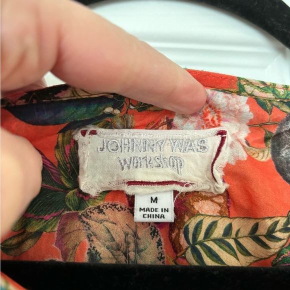 Johnny Was Workshop orange lightweight blouse sz M - Picture 5 of 7